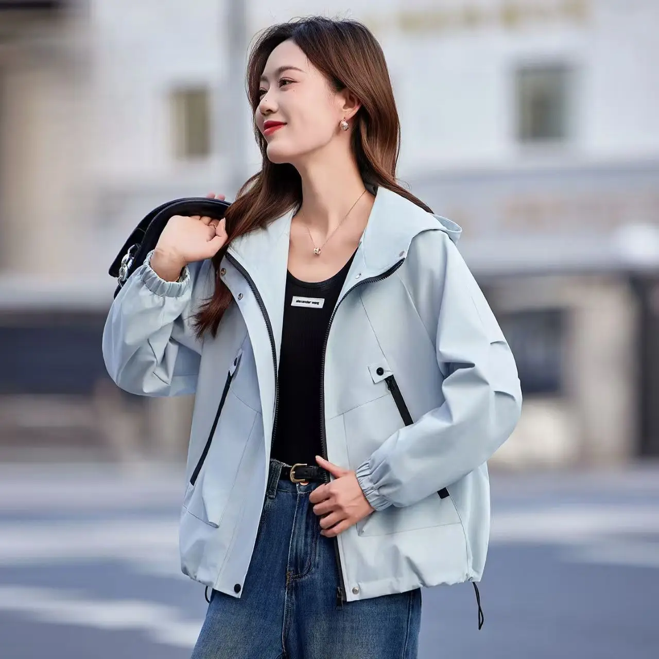 This Year's Explosions Jacket Women's 2027Spring Autumn New Coat Female Korean Loose Casual Outerwear Hooded Overwear Ladies Top
