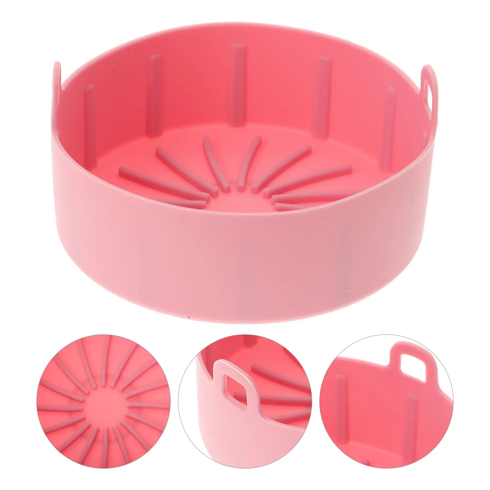 

1Pcs Silicone Air Fryer Food Basket Kitchen Baking Steaming Heating Cooling Basket Steamer Replacement Non Slip