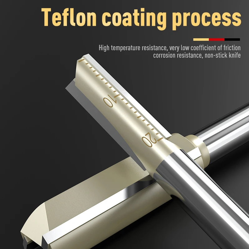 

HUHAO 6.35mm Shank Double Flute Flush Straight Milling Cutter for Wood Straight Router Bit High Quality Woodworking CNC Tools