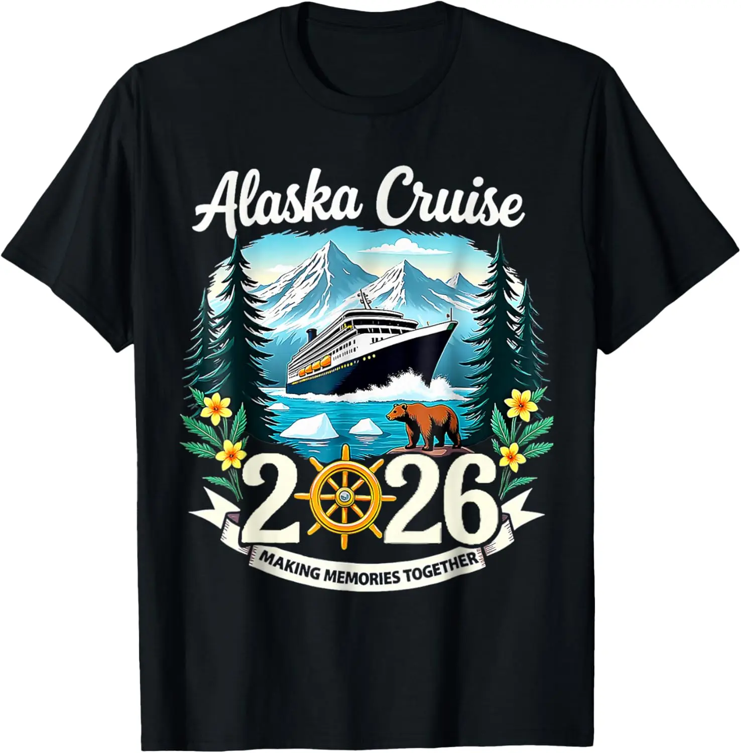 Matching Family Friends And Group Alaskan Alaska Cruise 2026 T-Shirt 100% Cotton Trendy Y2K Short-Sleeve Tee – Soft, Quick-Drying, & Moisture-Wicking; Ideal for Sports or Casual Wear; Great Gift for Christmas or Halloween.