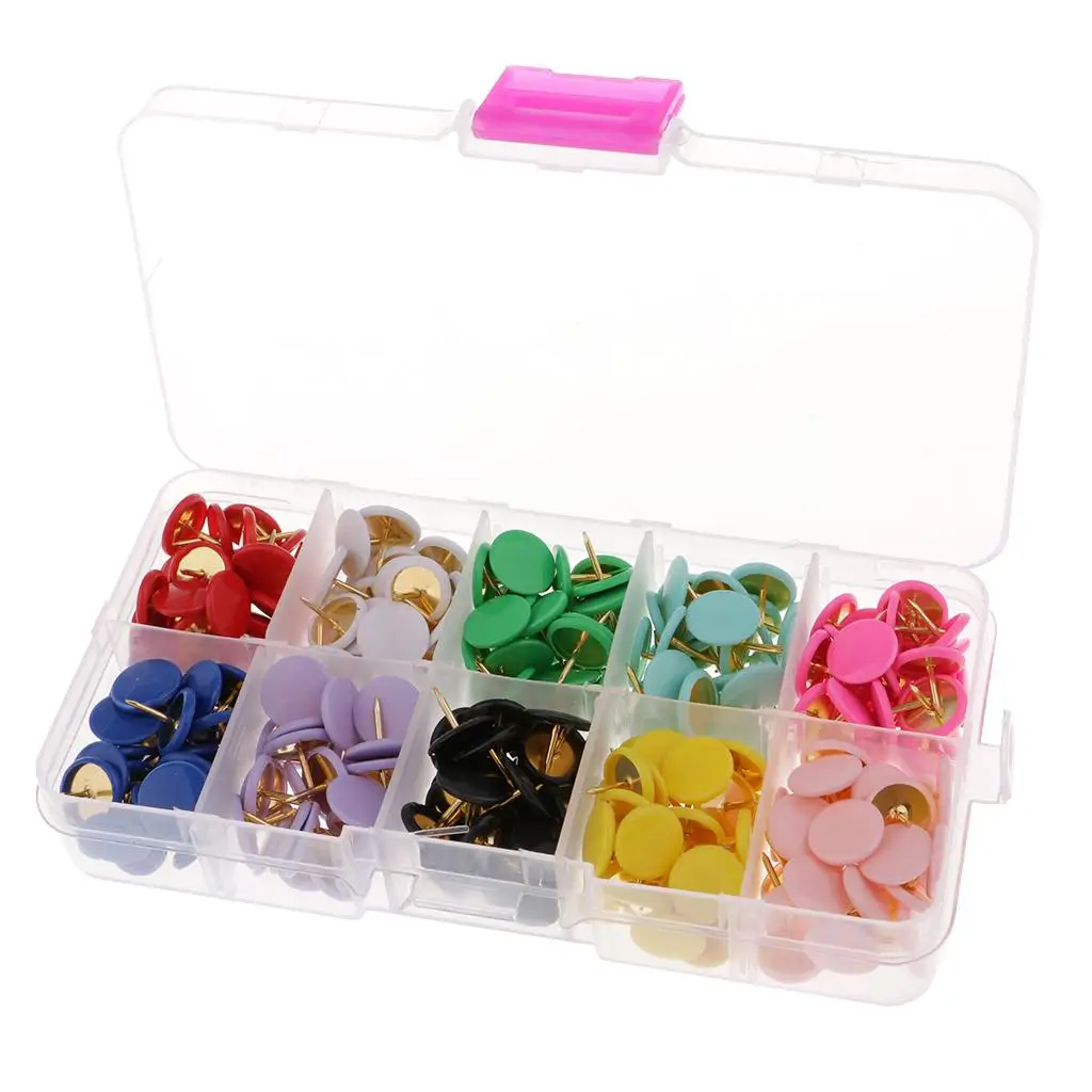 300 Pieces Assorted Color Drawing Pins Push Pins Office Thumbtack