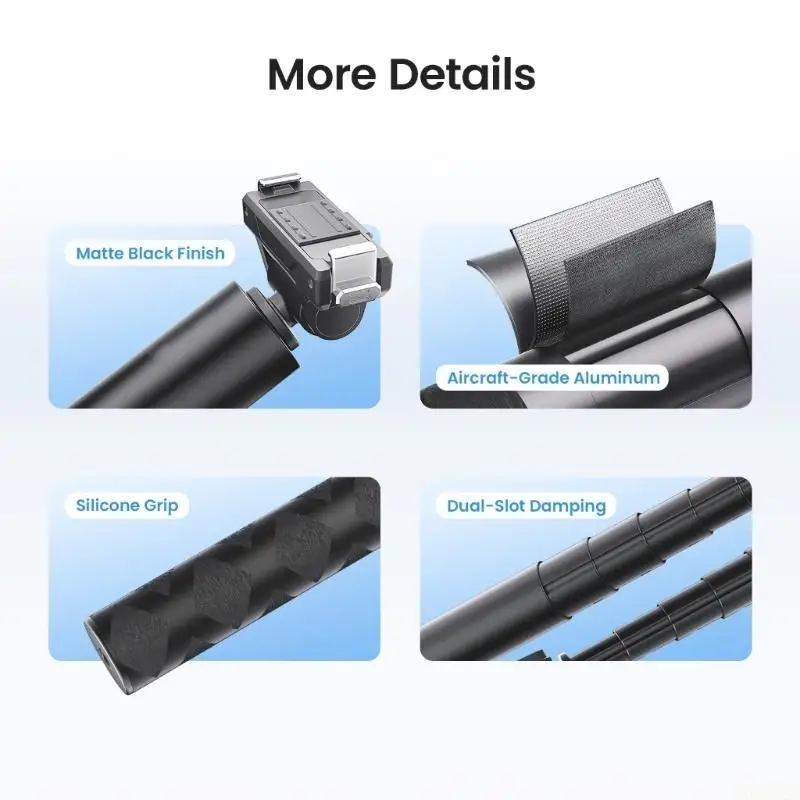 B03F Quick Release Action Camera Selfie Telescopic Handle Grip Extension Rod With 1.2M Length Detail