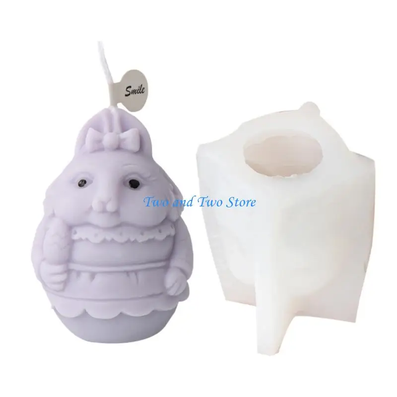 

HX6F Silicone Mold Little Rabbit Shaped Wax Crafts Making Mould for DIY Lover