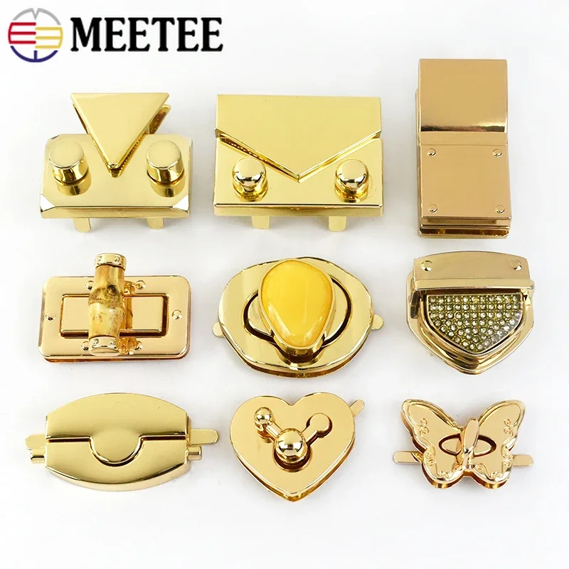 1/2Pcs Metal Bag Locks Buckles Handbag Purse Decorative Turn Twist Lock Closure Clasp Snap Hooks DIY Hardware Repair Accessories