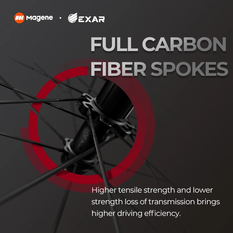 EXAR Ultra Dark Carbon Fiber Wheelset 2024 Disc Brake Integral Front Rear Wheels Inertia Stability Ceramic Bearing