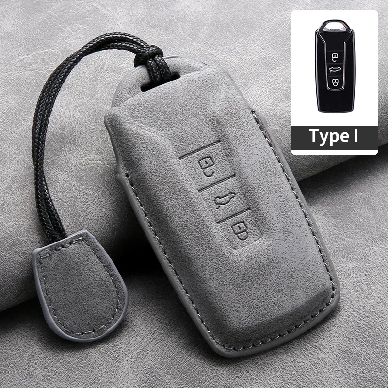 

Car Key Case Cover for VW Volkswagen Touareg 2019 2020 2021 2022 2023 Leather Car Key Protection Shell