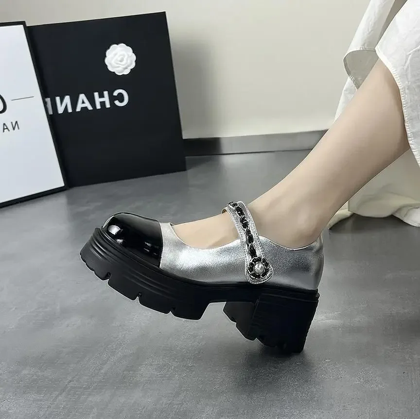 Gothic Woman Pumps Mary Jane Japanese Style Lolita Shoes for Women Platform Genuine Mark On Offer 2024 Trend Shoe Vacation