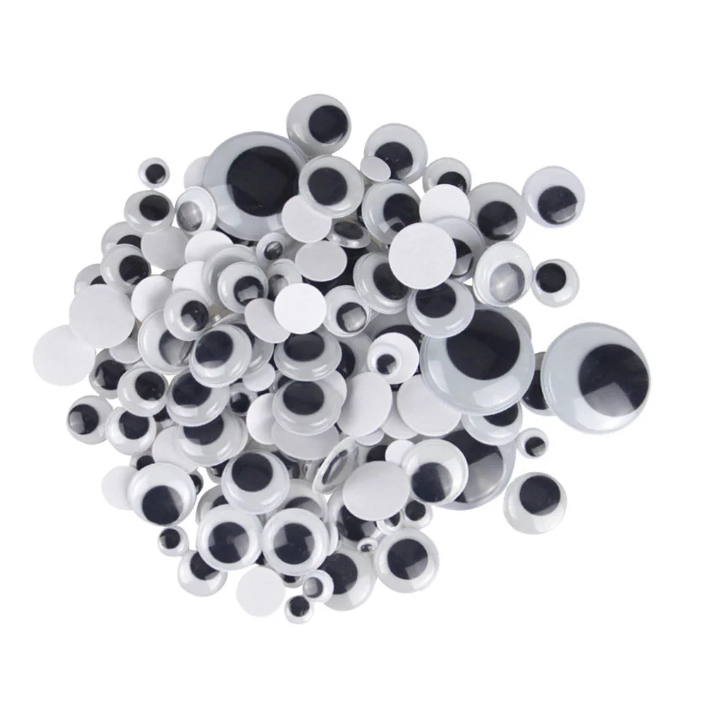 Black and White Eye Button Toy Eyes Round Plastic Wiggle Scrapbooking Decoration DIY Crafts Supplies