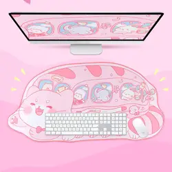 Cat Bus Mouse Pad Pink Cute Extra Large Kawaii Kitty Gaming Mouse Pads XXL Desk Mat Non Slip Mouse Mats Laptop Desk Accessories