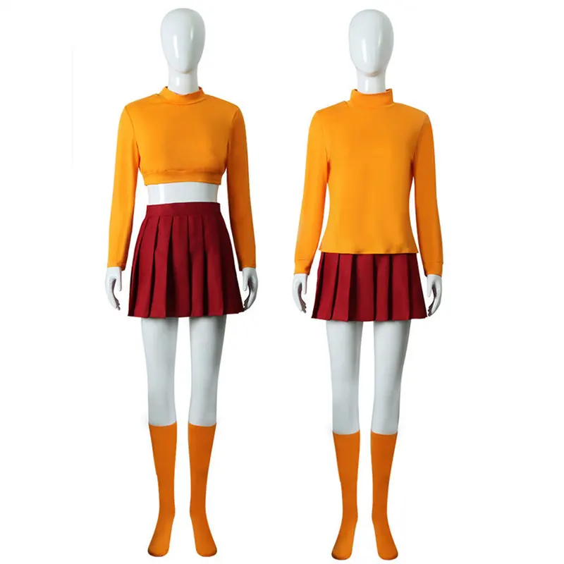 

Velma Cosplay Costume Adult Women Role Play Party Suits Girls Halloween Carnival Disguise Costume