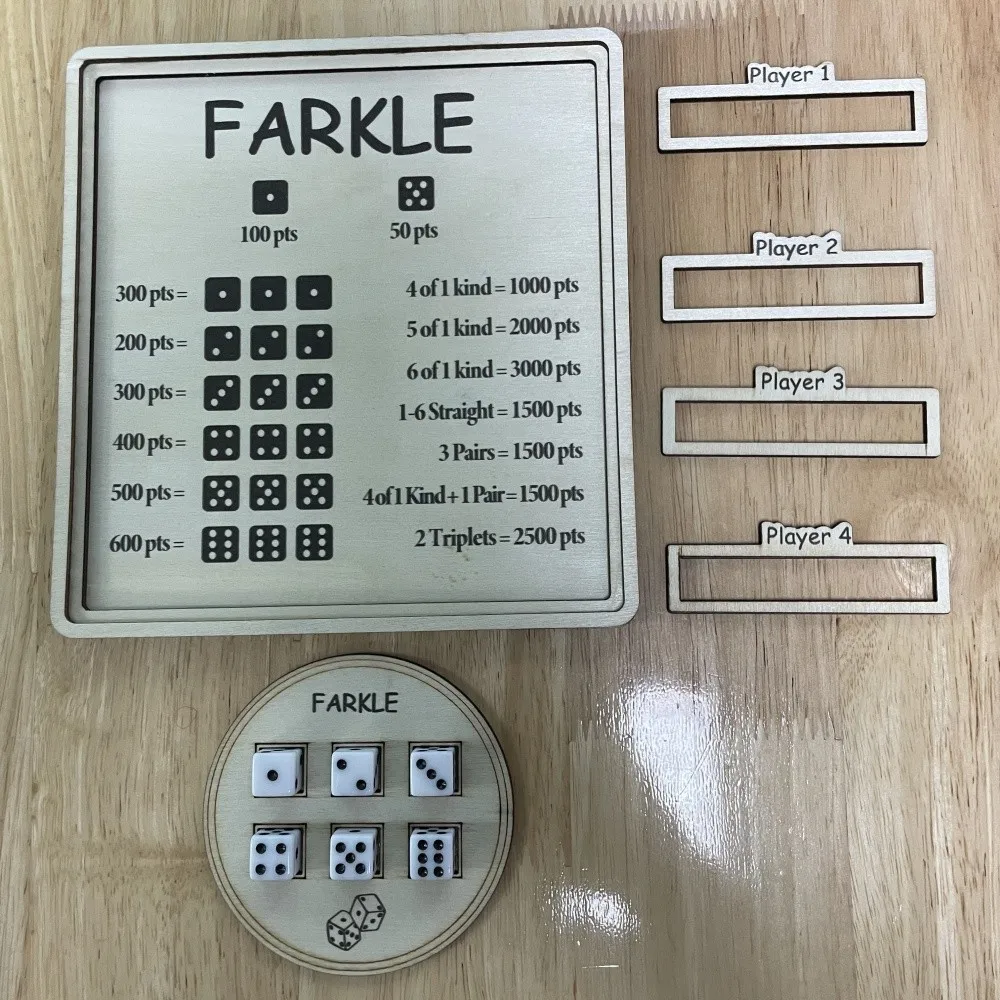 

Набор подносов для настольной игры Farkle Dice, семейная игра в ночь, настольные игры, игры в кости, игры для вечеринок, коробка для игральных костей