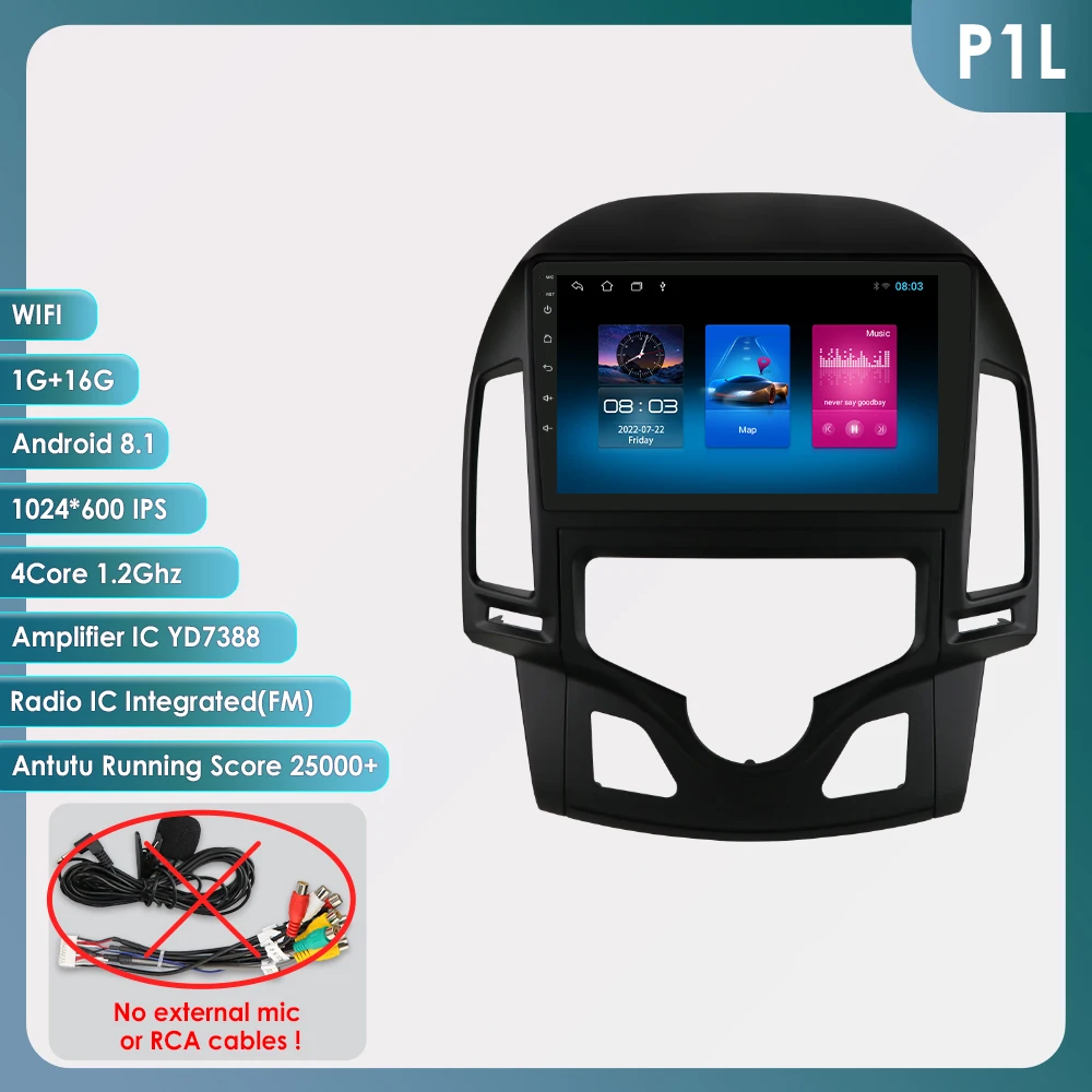 OSSURET AI Android 14 Autoradio Voor Hyundai I30 AT MT 2006-2011 Auto Multimedia GPS Carplay 4G DSP BT 360 Camera Door Snapdragon 6115