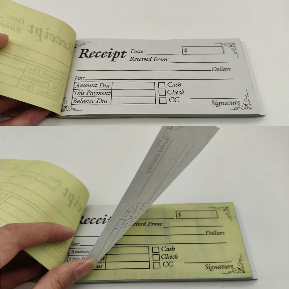 Customized Receipt Book 2.75*6 inches Boutique Business White/Yellow Transaction protection Reimbursement Voucher