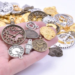 10/20/30Pcs Vintage Mechanical Steampunk Clock Gear Charms Jewelry Wholesale DIY Random Mix Watch Strap Pendant Supplies Finding