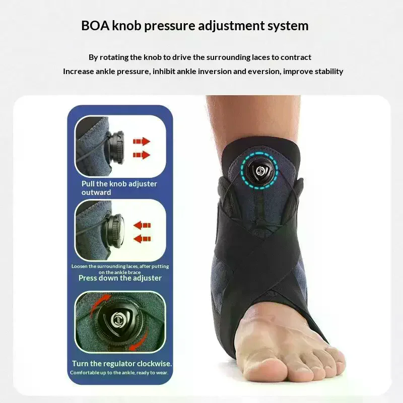 /Kuz/Adjustable Rotating Buckle Ankle Support Sleeve Compression Strap Double Side Spring Support Running Basketball 1Pcs