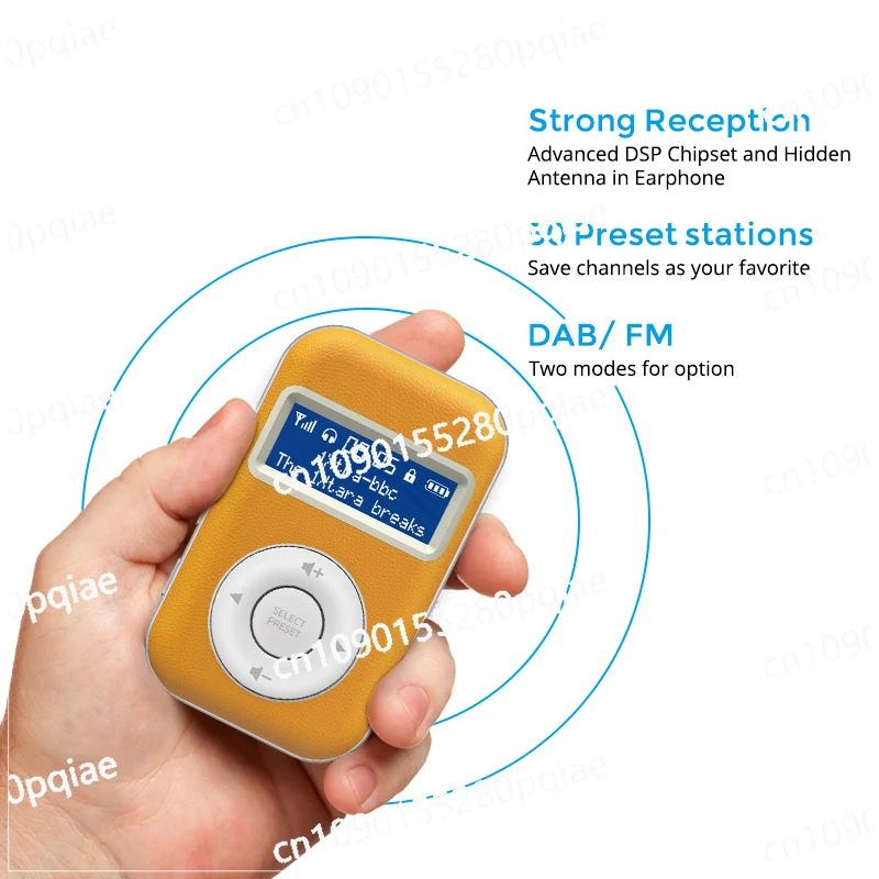 1.6 Inch Screen 1000 MAh Usb Rechargeable Mini Pocket Digital FM Radio Transistor Portable DAB Radio with Earphones Jack