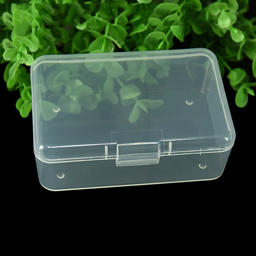 With Lid Clear Storage Box Plastic Case Organizer Jewelry Small Mini Rectangular Collection Container Practical