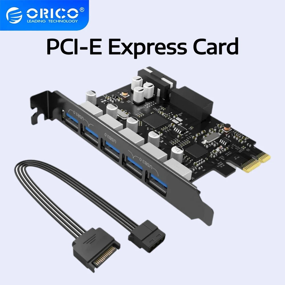 ORICO 2-7 Port USB 3.0 PCI-E Expansion Card PCIe HUB Adapter PCI Express Board Multiplier USB 3.0 Controller Add on Card Express
