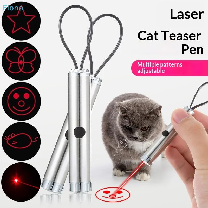 ♤Pet Interactive Toy Multi Pattern Laser Cat Toy Infrared Light Pointer Constant On Switch Teaser Wand Exercise Chase Game