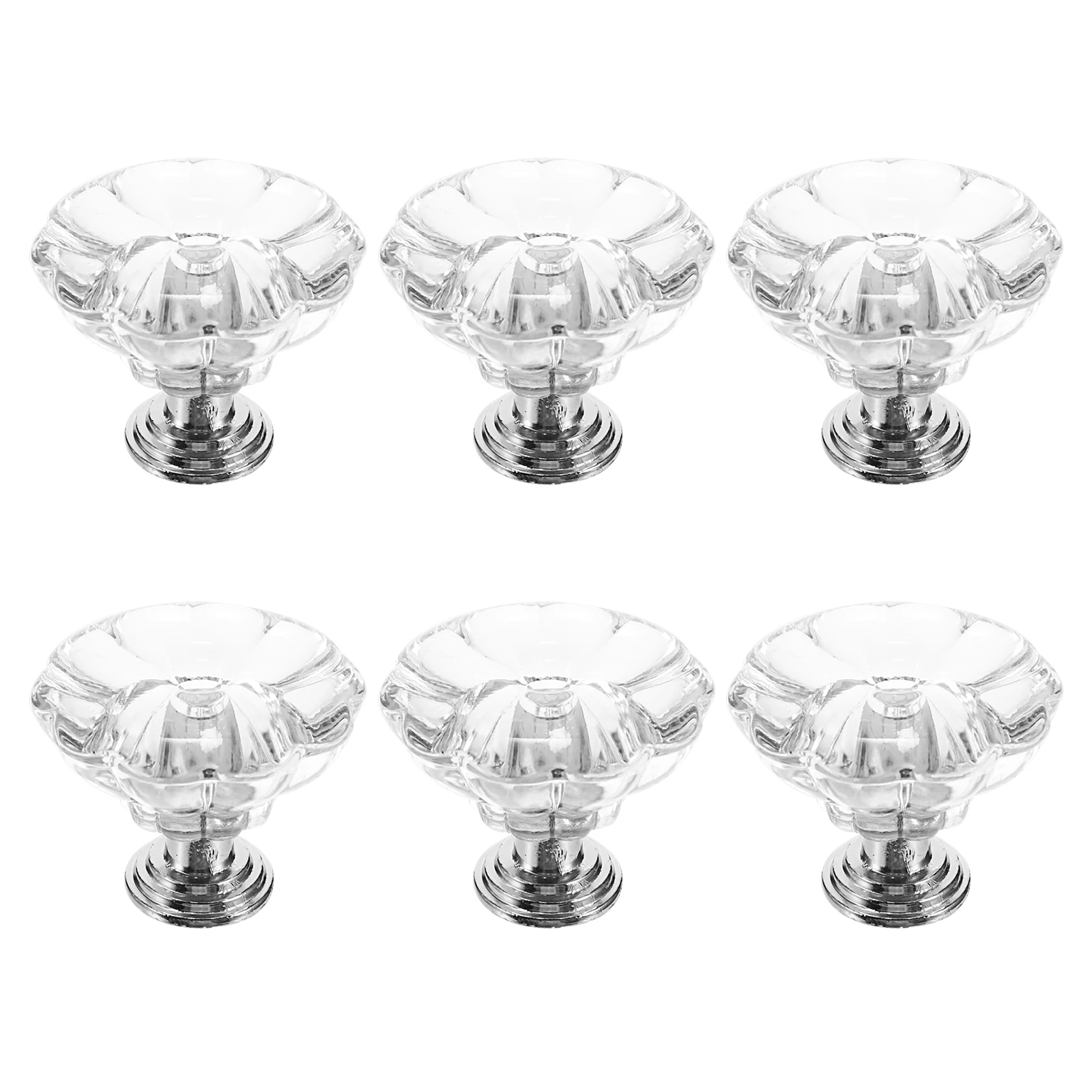 

6 Pcs Acrylic Drawer Knobs Bedside Table Handles Furniture Cabinet Wardrobe Door Handle Pulls Zinc Alloy Durable