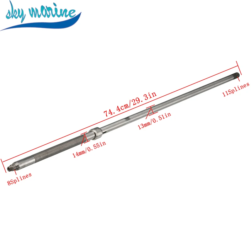 Drive Shaft Long (L) 6E7-45501-10 For YAMAHA 2T Outboard Motor 9.9,15 HP 6E7-45501-11 8 Teeth 6E7 683 Series 6E7-45501-10