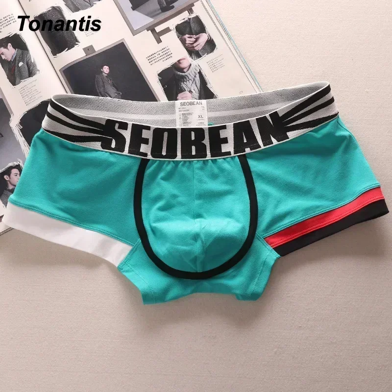 3PCS/SET Cotton Underwear For Men Fashion Multicolor Color Mid-Waist Boxer Shorts and Underpants Breathable Men\'s Panties