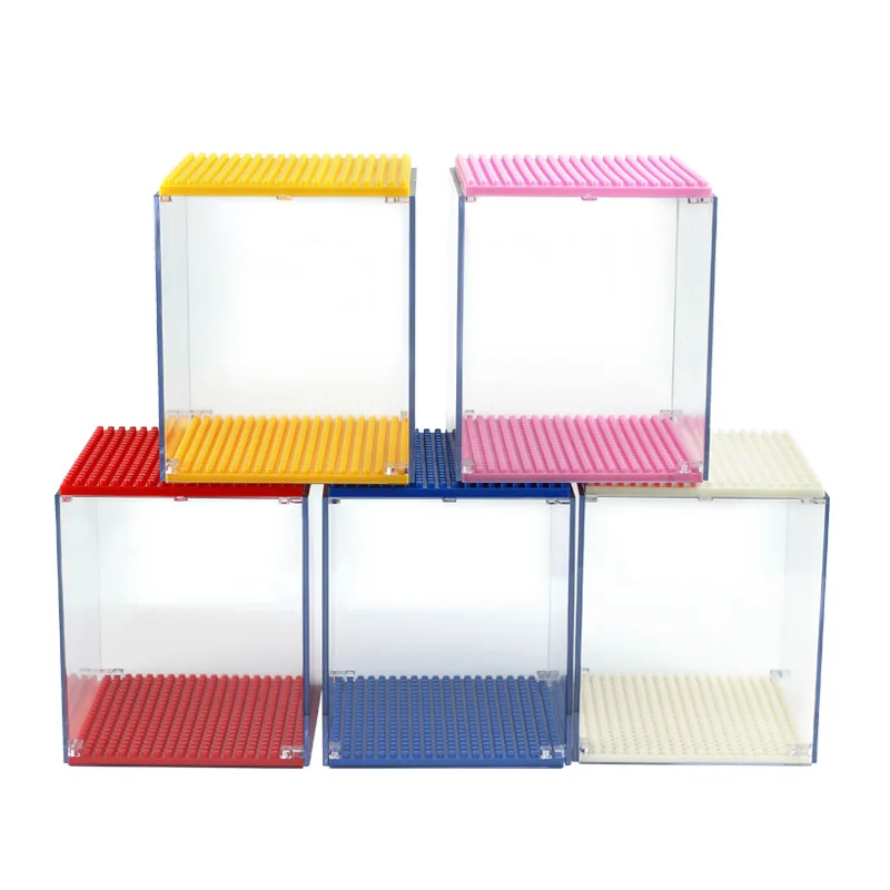 

Acrylic Color Dust Box Small Particles Diamond Building Block Doll Shape Blind Box Display Box Dust Cover Installation