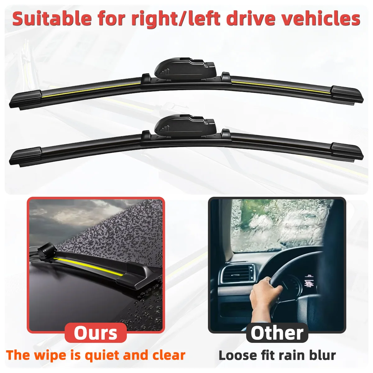 2PCS Front Windshield Wiper Suitable For Citroen C5 Estate Tourer 2001-2017 Front Windshield Silent Wiper Automotive Parts 2016