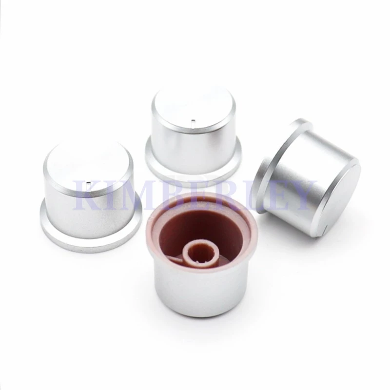 5 Piece 24.5×17 Plastic CD-print Sandblasted Silver Knob Potentiometer Knob Cap Power Amplifier Volume Adjustment Knob Cap