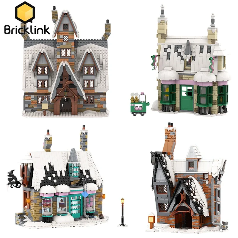 

Bricklink Magic Movie Winter Village Wizarding World Honeydukes Sweetshop Joke Shop And Three Broomsticks Buidling Blocks Toys