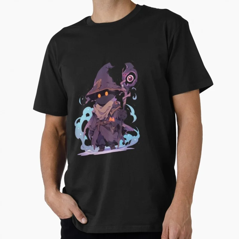 

Cute Chibi Black Mage Hero Final Fantasy Gift T shirt for gamer 100% cotton Short Sleeve Graphic Clothes All size tops S-6XL