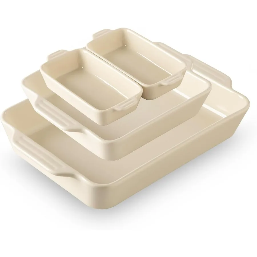 

Набор керамических форм для выпечки из 4 штук, кастрюли для духовки, прямоугольные формы для выпечки с ручками, глубокие сковороды для лазаньи для приготовления пищи, Grati