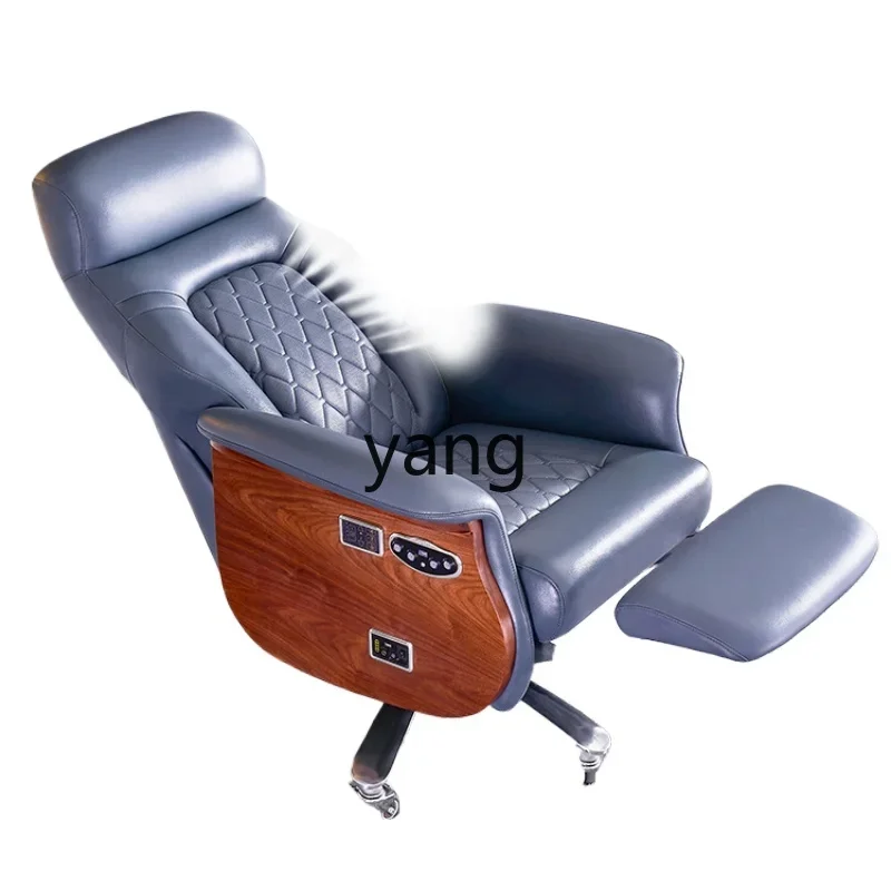 

Lmm reclining heating leather home high-end office chair electric cowhide chair