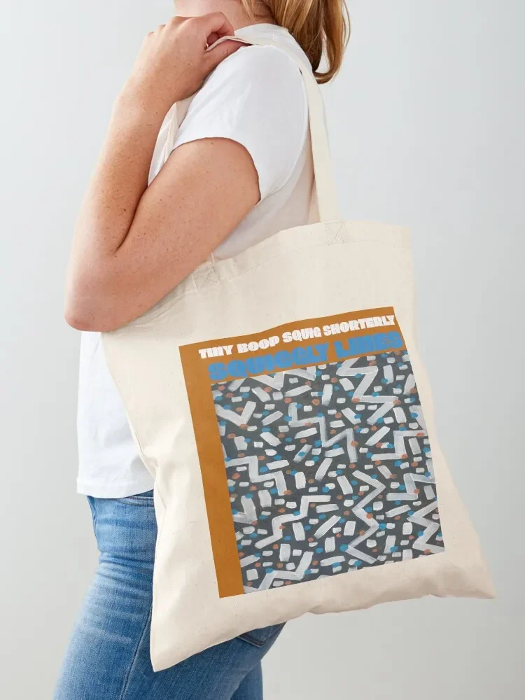 صغيرة بوب سكويج تقليل غلاف الألبوم حمل حقيبة المرأة حقائب الشاطئ أكياس قابلة لإعادة الاستخدام المرأة المتسوق حقيبة لطيف كيس مزموم #1