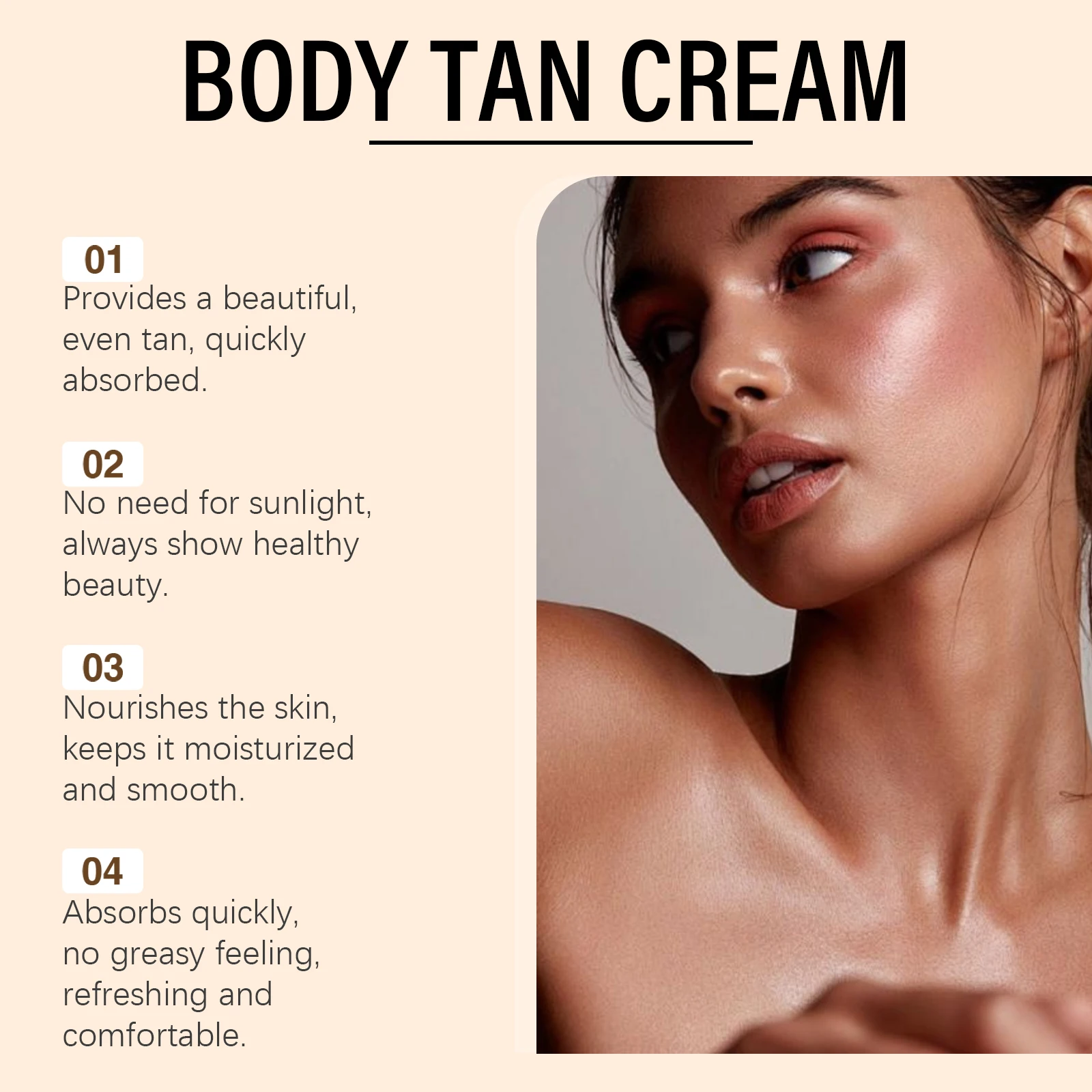 Instant Sunless Tanning Lotion Gradual Self Tanning Natural Bronze Body Self Tanner Cream Moisturizing Even Glow Non-Greasy