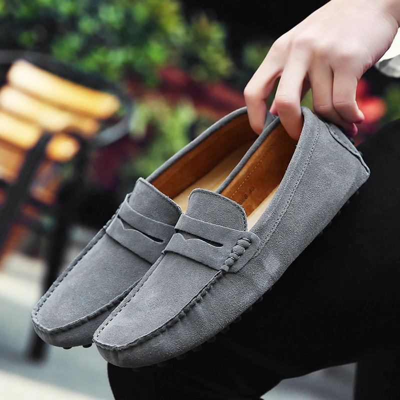 38-50 Shoes Men Casual Shoes Fashion Men Shoes Genuine Leather Men Loafers Moccasins Slip on Men Flats Male Driving Shoes