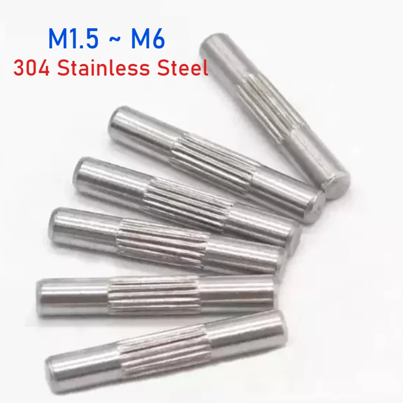 Peijian M1.5~m6 304 Stainless Steel Middle Knurled Pin/hinge Locating Pin/toy Connecting Rod Pivot Pin