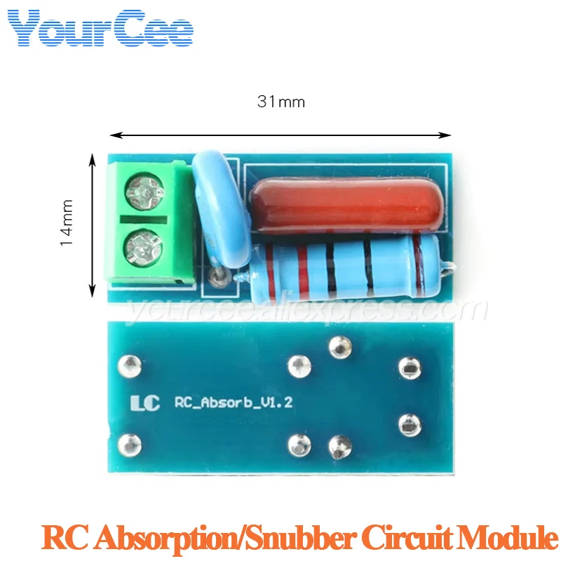 5pcs/1pc RC Absorption/Snubber Circuit Module Relay Contact Protection Resistance Surge RC Absorption Circuit Module