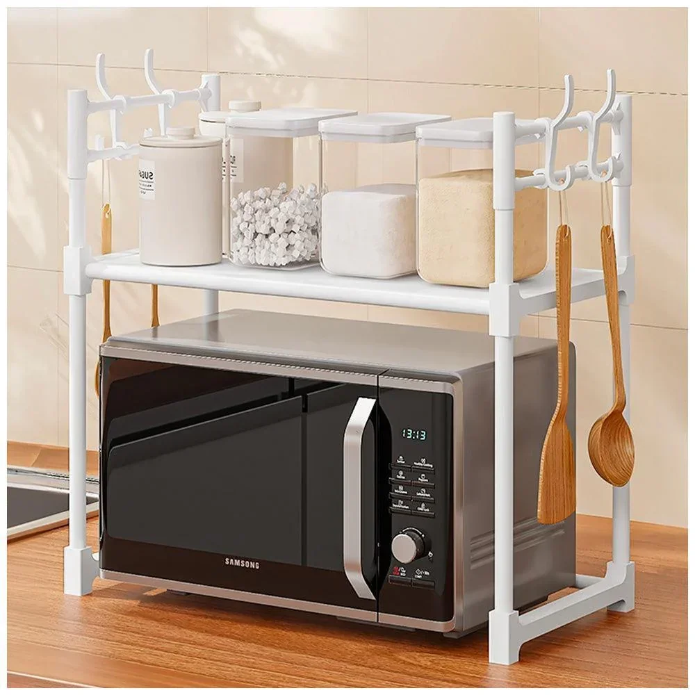 

Держатель для микроволновой печи, простая кухонная полка для хранения, многослойная стоячая столешница, органайзер для приправ, полка, кухонные аксессуары