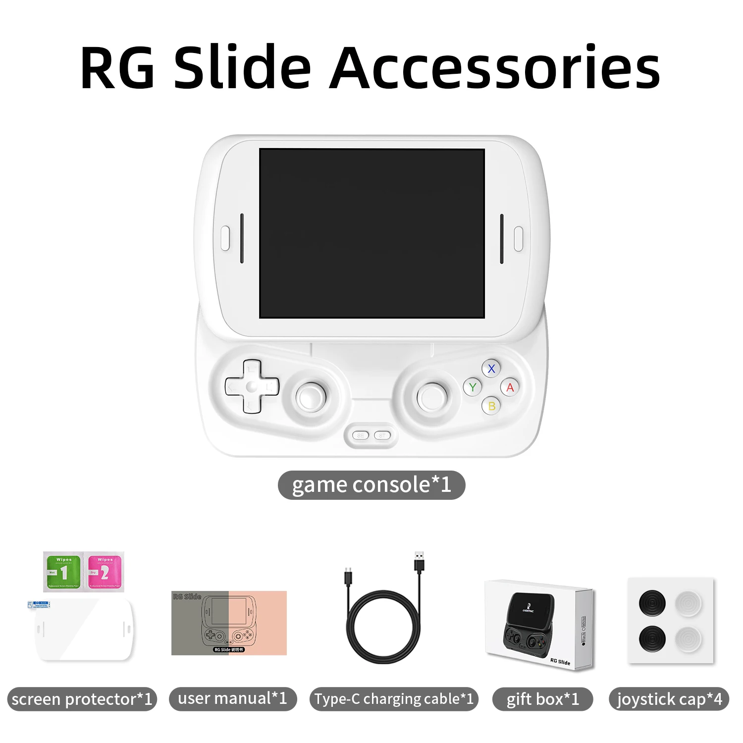 ANBERNIC RG Slide Videogame Consoles 4.7'' LTPS InCell 120Hz touchscreen DP-uitgang Unisoc processor Android 13 AI-gebaseerd Cadeaus