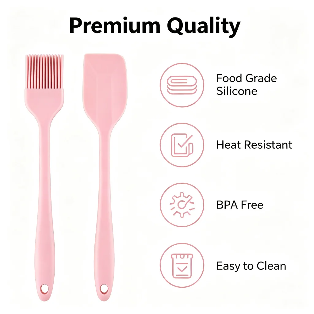 Silicone Wax Brush & Spatula Set Food Grade Heat Resistant Reusable for Paraffin Wax Warmer Hair
