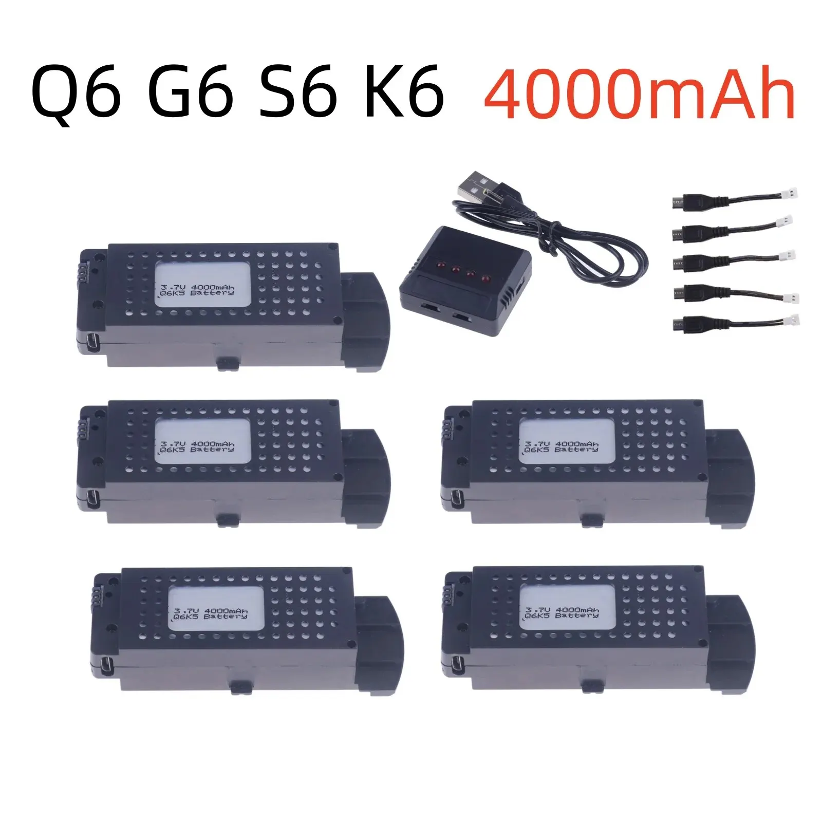 Q6 S6 G6 T6 K5 drone baterai 3.7V 4000mAh, suku cadang Quadcopter RC untuk G6 S6 8K untuk baterai Lipo isi ulang