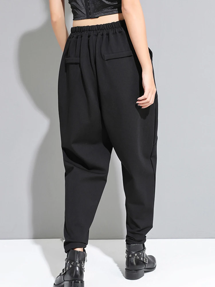 Amax LuluE Brand 2025 Autumn Womens Fashion Loose Vintage Long Pants Ladies Classic Leisure Harem Trousers Soild Cotton Clothes