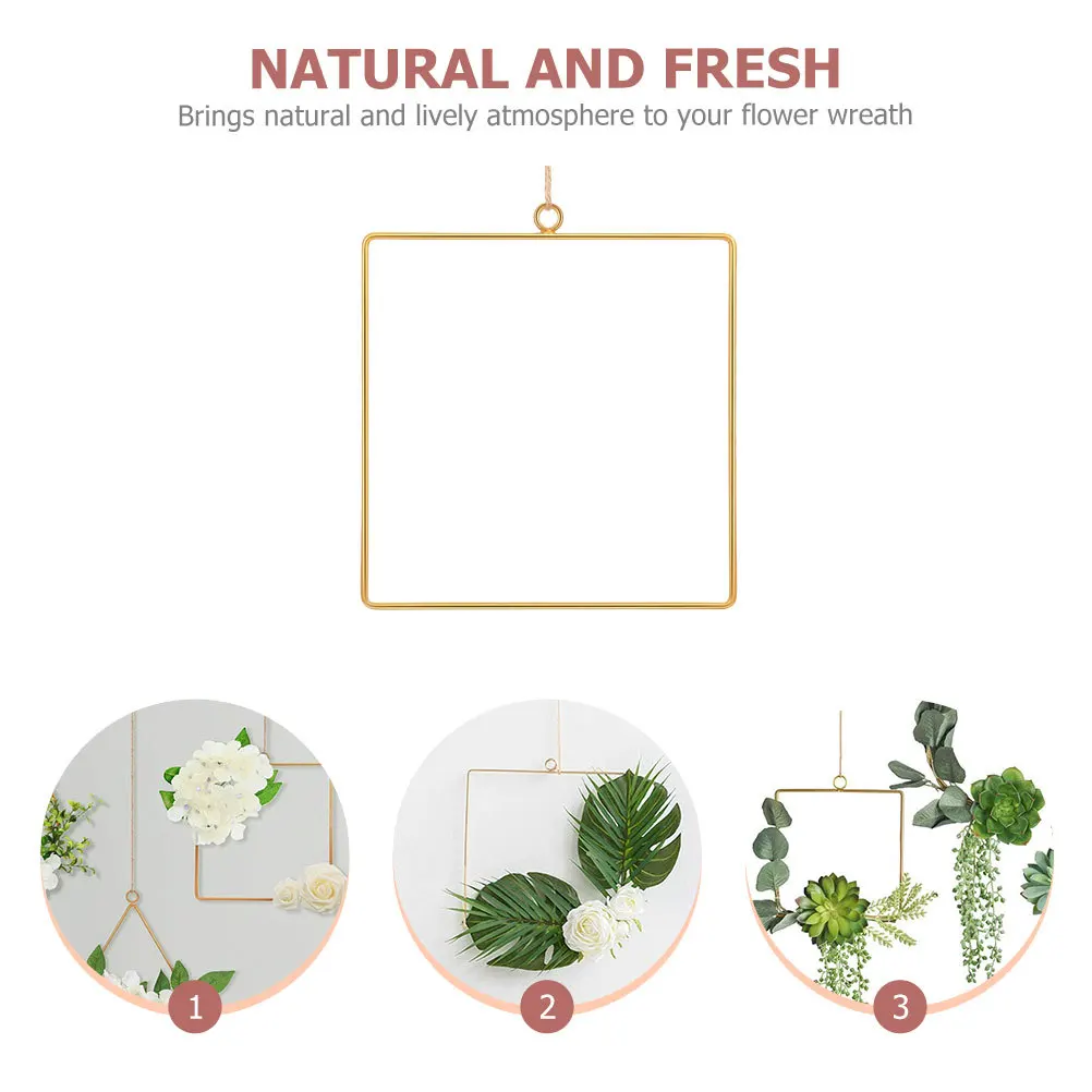 

Metal Triangle Wreath Frame Decorative Multi-Function DIY Flower Square Frame Wedding Supply Delicate Accessory