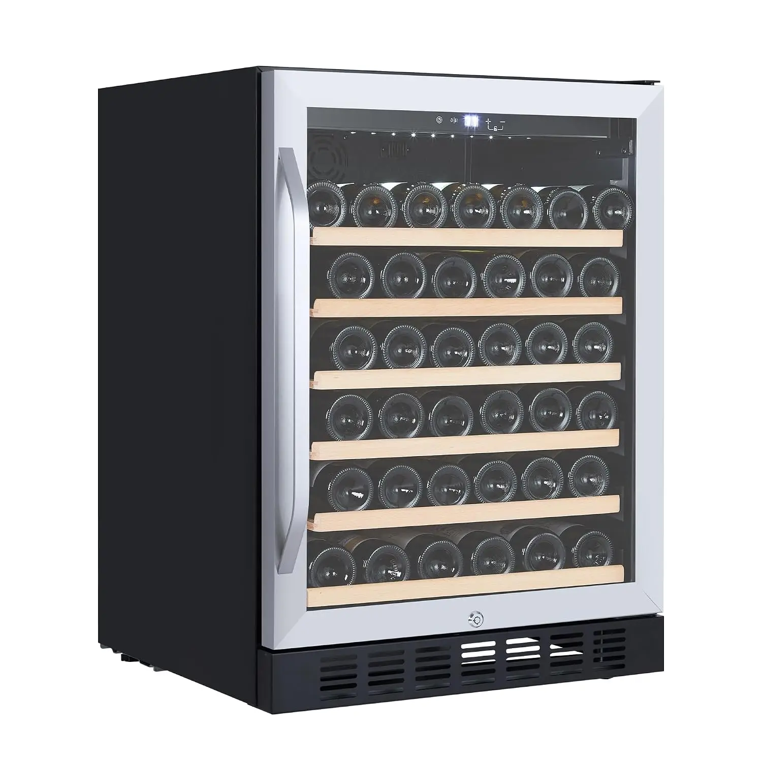 Under Counter Wine Fridge Cabinet - 24 Inch Beverage Refrigerator with LED Lights & Lockable Doors,, Customized