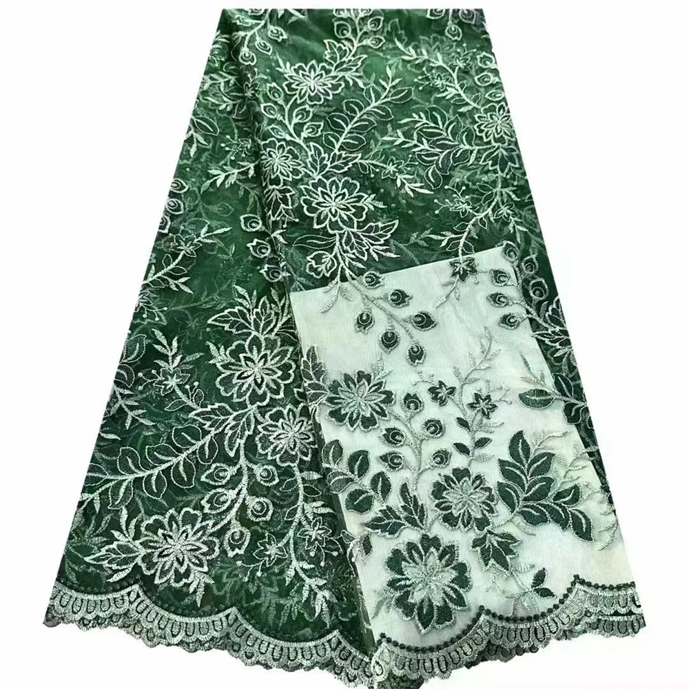 

Latest Nigerian Lace Fabric 2023 Party Wedding Sewing Embroidered Mesh 5 Yards High Quality French Net African Sequin cd-200