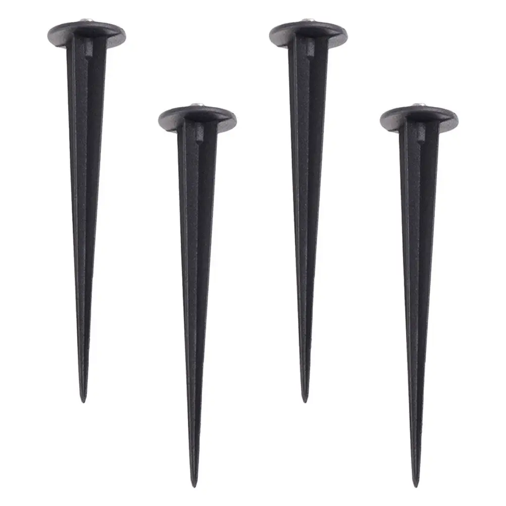 4Pcs Lawn Lamp Ground Spikes - Rustproof Aluminum Spikes for LED Solar Lights Easy Install Garden Decoration Accessories Black