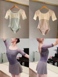 Ballet Dance Leotard 2025 New Women Mid Sleeve Ballet Yoga Dancing Leotards Adult Gymnastics Leotard Dance Coverall