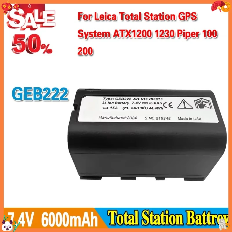 GEB222 Battery For Leica Total Station GPS System ATX1200 1230 Piper 100 200 Lases Survey Instruments Rechargeable Battery