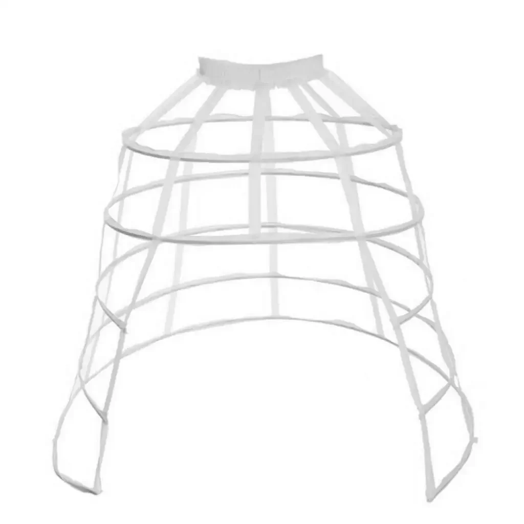 Hot Sale Women 5 Hoops Skirt Pannier Petticoat Hollow Bird Cage Cutout Crinoline Underskirt Ruffles Elastic Waist Lolita Bustle